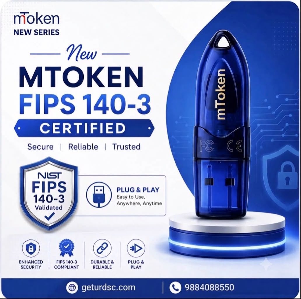 mToken New Series FIPS 140-3 certified USB token — secure, reliable, trusted, plug and play